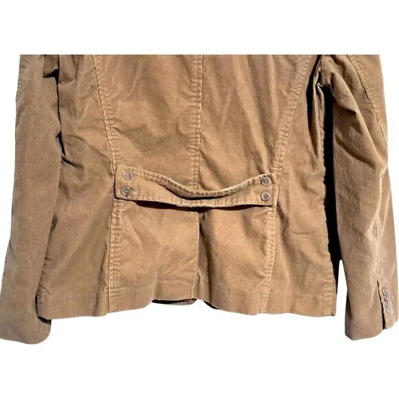 Y2K Lands End Corduroy Blazer Womens Size 12 Tan Jacket - Picture 10 of 13